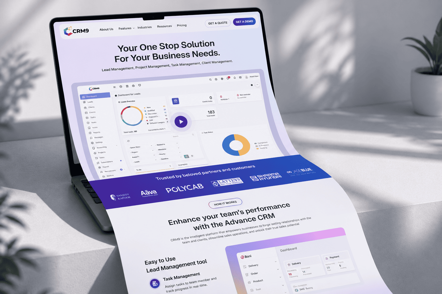 CRM Web Application design