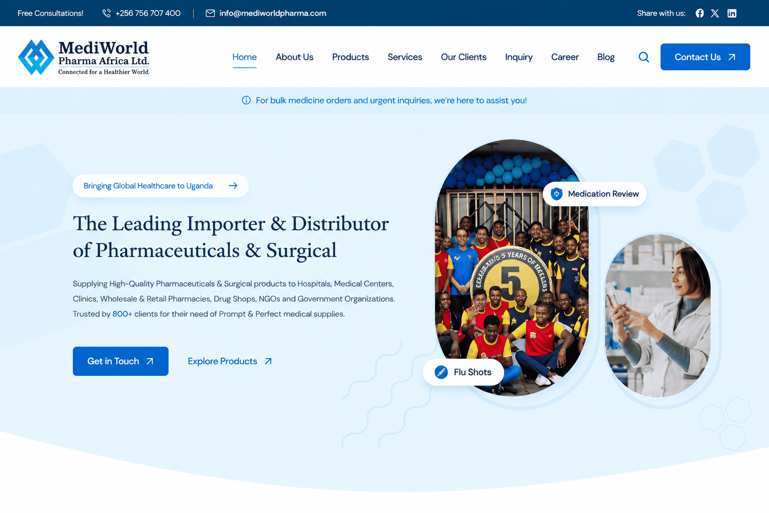 Pharmaceutical Distribution Website